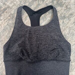 ALO Women's Heathered Black Sports Bra